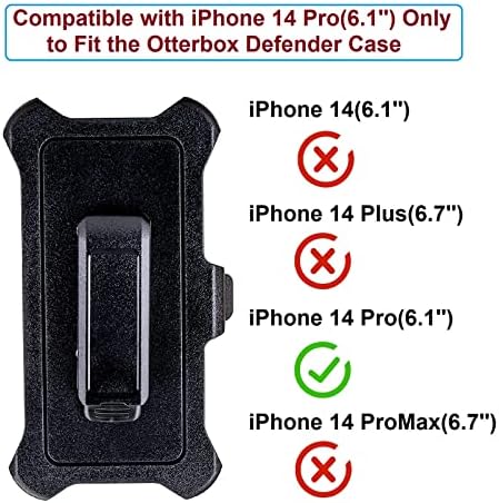 2 חבילה להחלפת חגורה קליפ נרתיק תואם למארז סדרת Otterbox Defender עבור iPhone 14Pro [6.1 ''] |